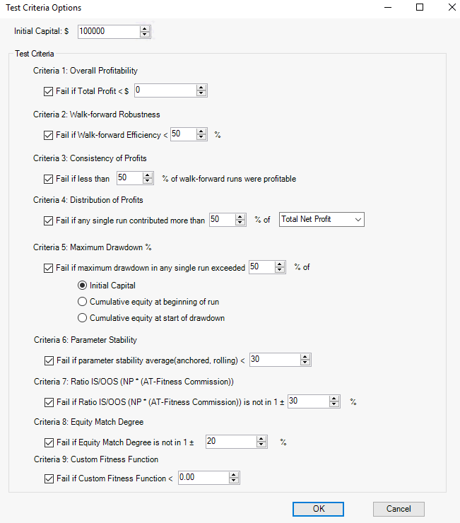 Cluster Analysis Settings