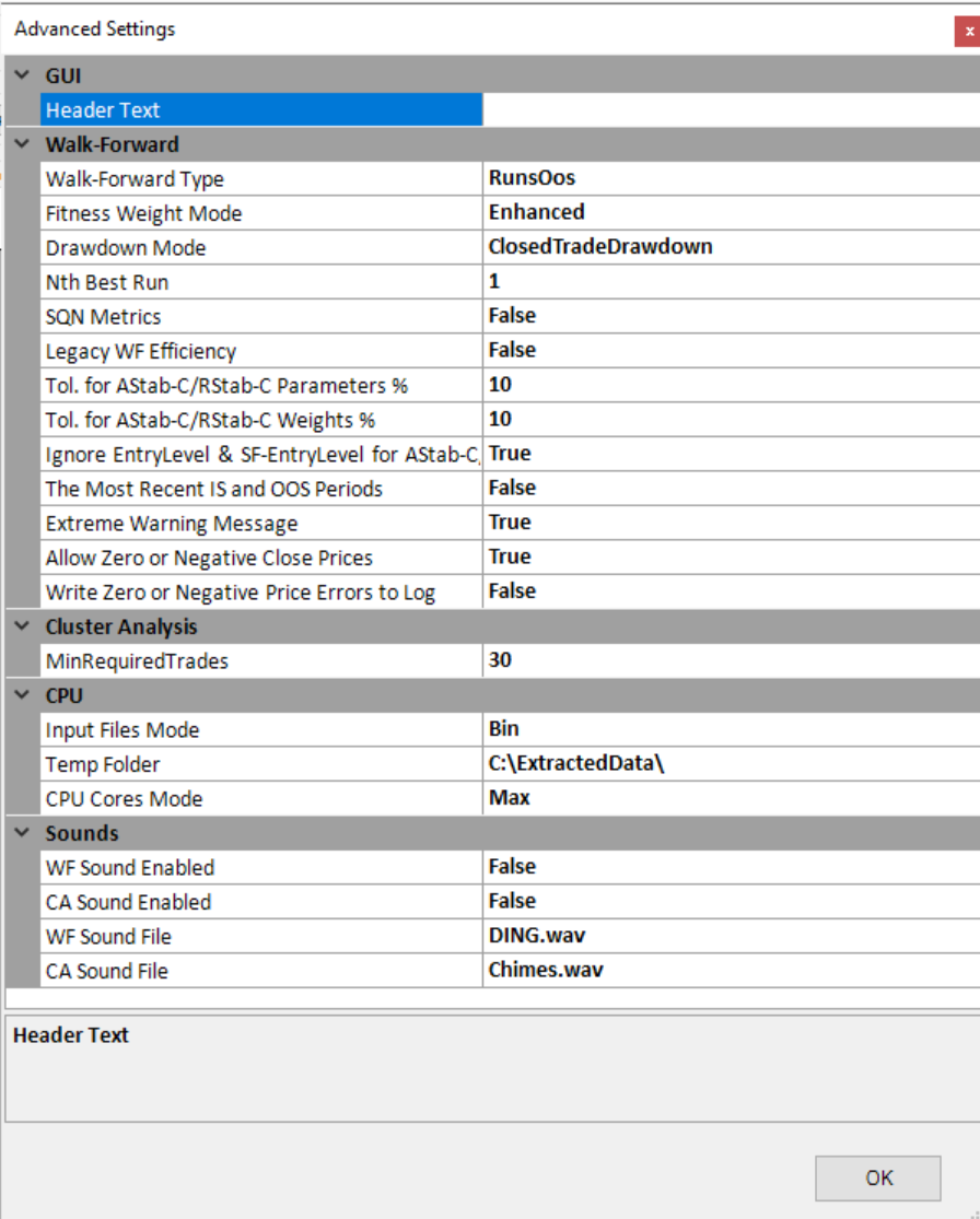 EWFO Main Interface showing all controls and reporting areas