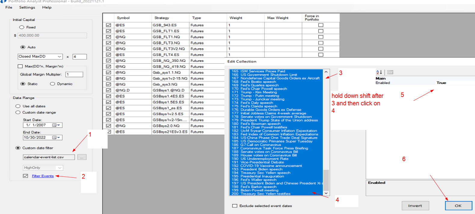 News Events Date Filters