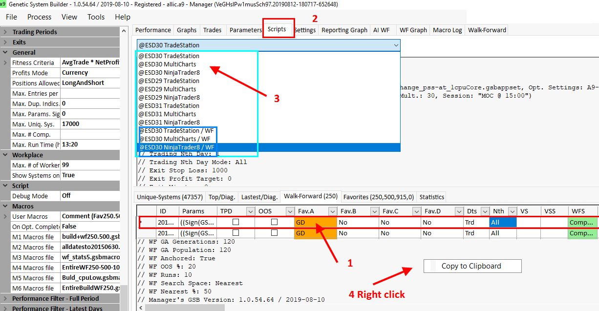 GSB Pro Export Code Interface