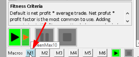 Macro M1 configuration for indicator discovery