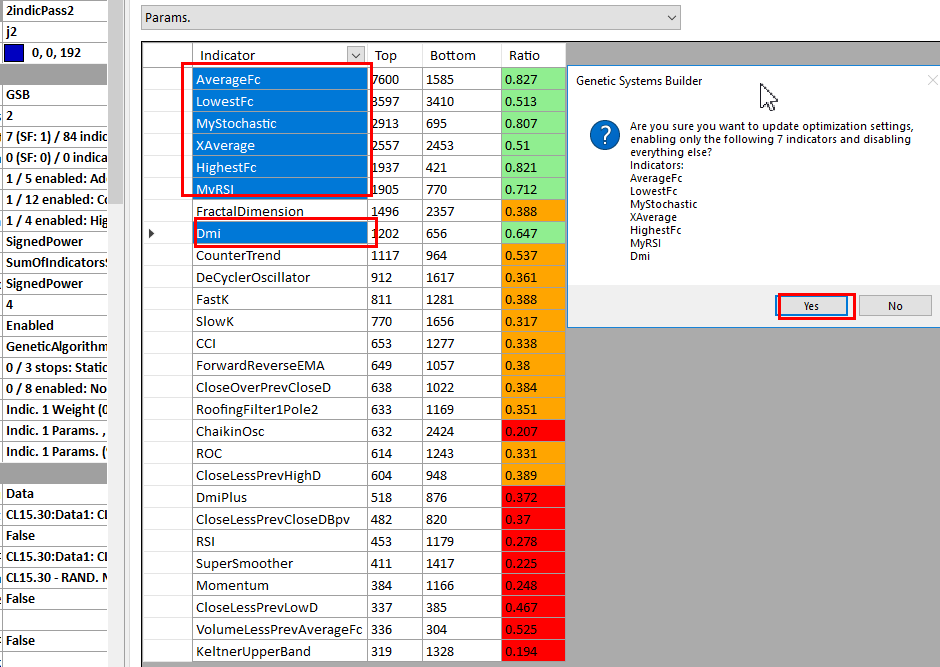 Pass 2 indicator results showing 7 green indicators