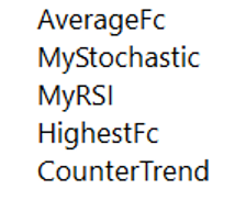 Starting set of 14 proven indicators