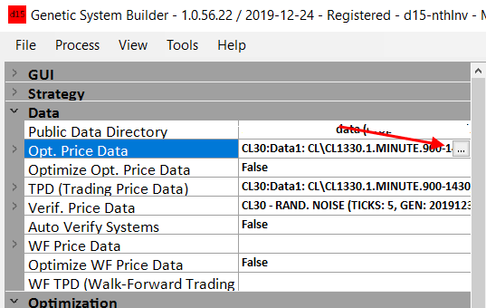 Noise Data Setup Step 1