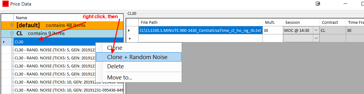 Noise Data Setup Step 2